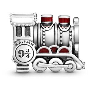 PANDORA Harry Potter, Hogwarts Express Train Charm Authentic Silver Red Enamel